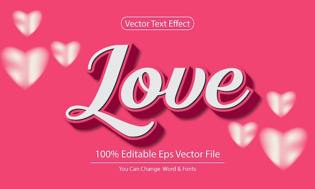 efeito de texto dos namorados amor