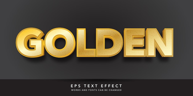 Efeito de texto dourado 3D editável