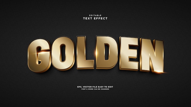 Efeito de texto dourado 3D realista