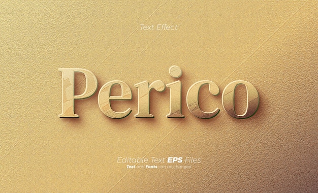 Vetor efeito de texto dourado com textura de pedra