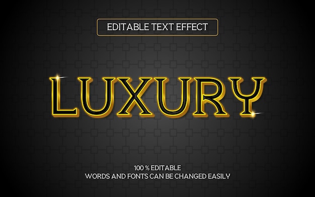 Efeito de texto dourado de luxo editável em 3D
