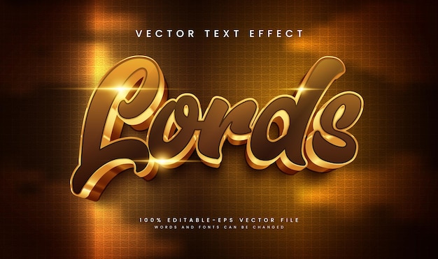 Efeito de texto dourado editável com estilo luxuoso marrom e dourado
