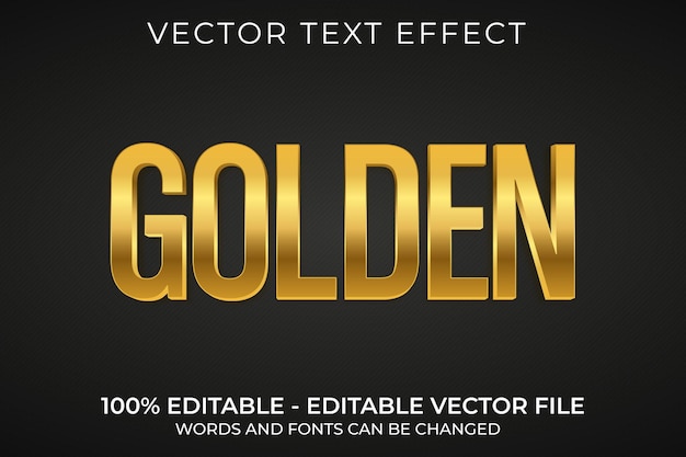 Efeito de texto dourado editável em 3D
