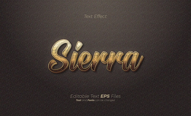 Efeito de texto dourado escuro clássico
