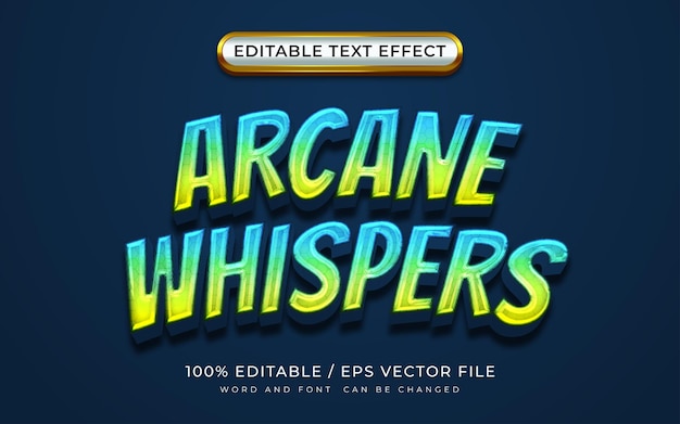 Efeito de texto editável 3d arcane whispers