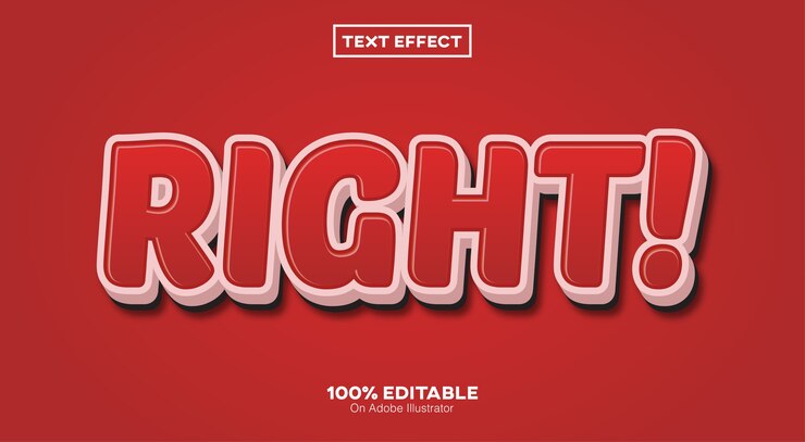 Efeito de texto editável 3D certo