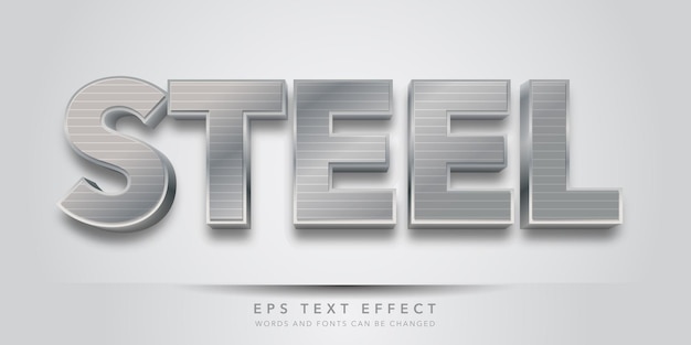 efeito de texto editável 3d de aço