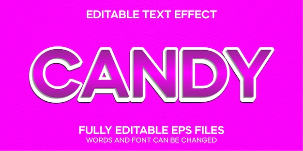 Efeito de texto editável 3d de doces vetor premium