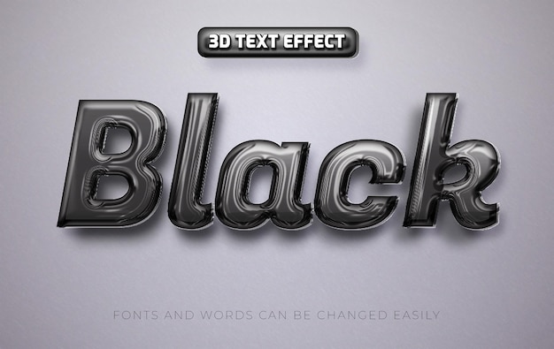 Vetor efeito de texto editável 3d em negrito preto