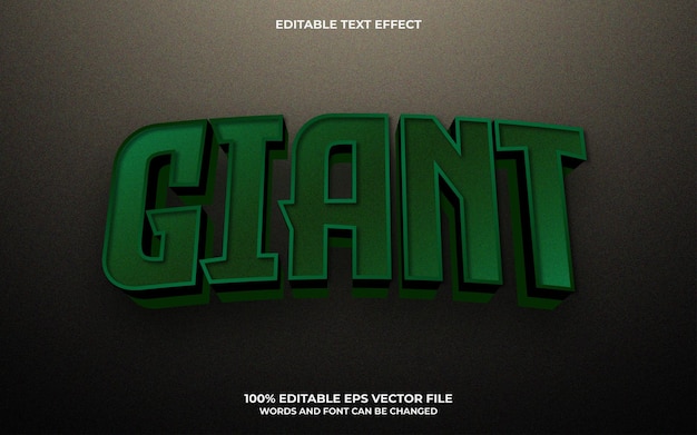 Efeito de texto editável 3d gigante