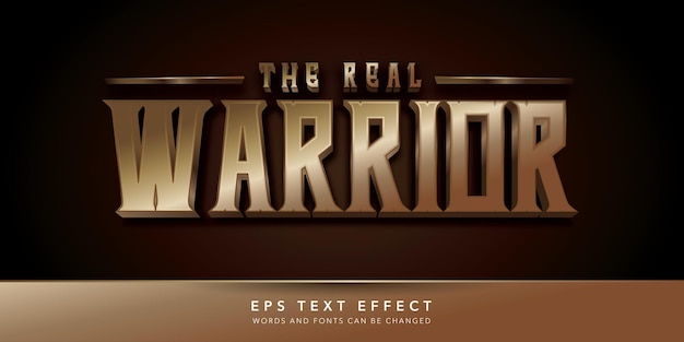 efeito de texto editável 3d guerreiro