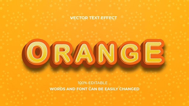 Efeito de texto editável 3d laranja premium eps vector