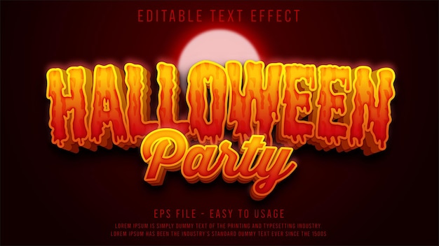 Efeito de texto editável 3d para festa de halloween