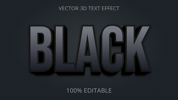 efeito de texto editável 3d preto