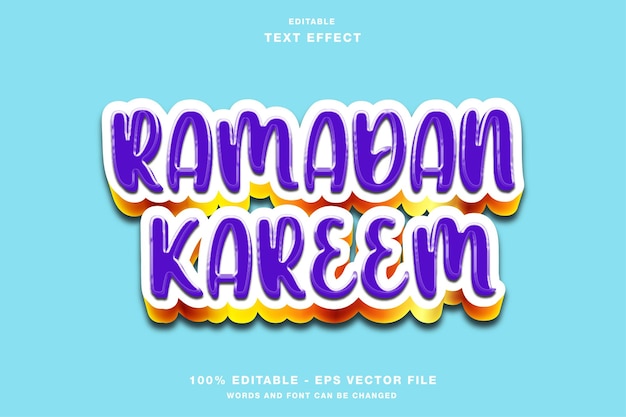 Efeito de texto editável 3d ramadan kareem