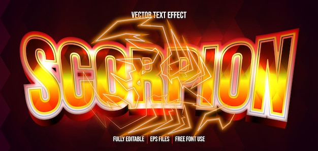 Efeito de texto editável 3d scorpion