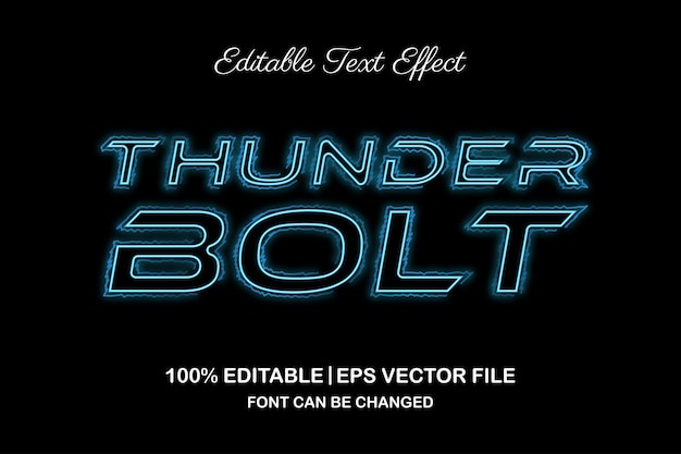 Efeito de texto editável 3d thunder bolt