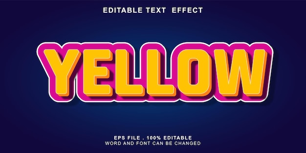 Vetor efeito de texto editável amarelo