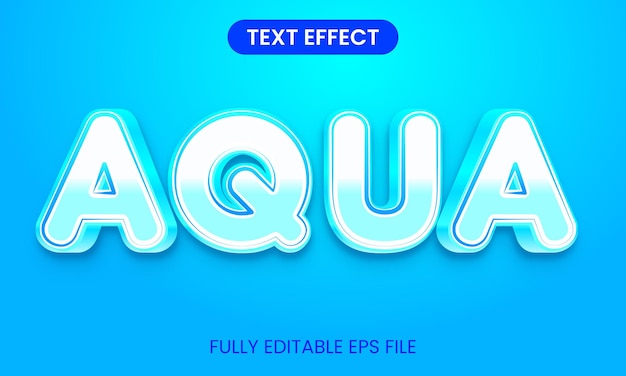 Efeito de texto editável Aqua 3d