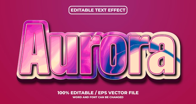 Efeito de texto editável Aurora