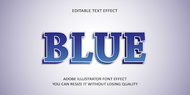 Efeito de texto editável azul