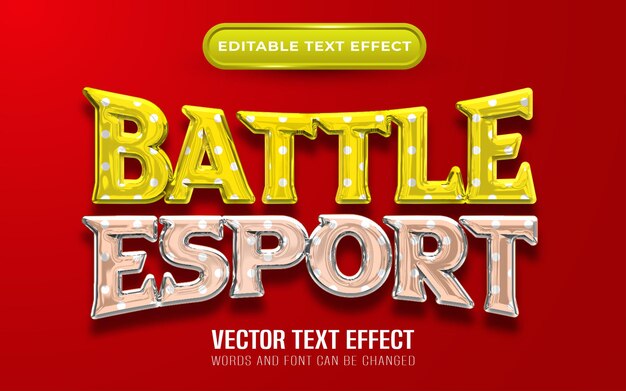 Efeito de texto editável battle esport