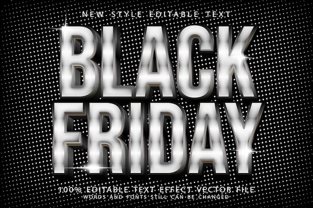 Efeito de texto editável Black Friday em relevo estilo moderno