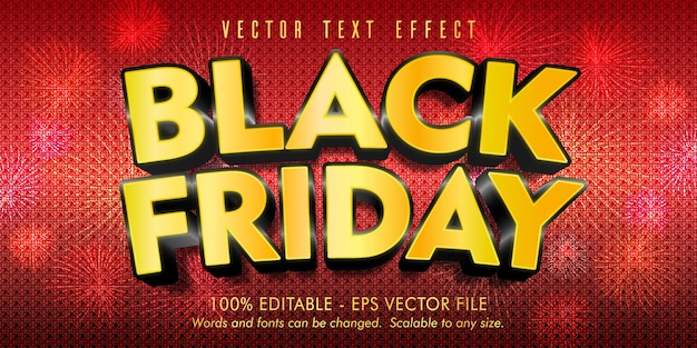 Efeito de texto editável black friday