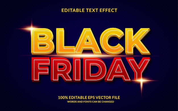 Efeito de texto editável black friday