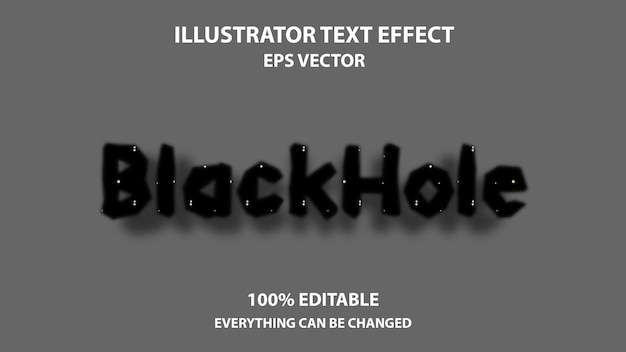 Efeito de texto editável blackhole