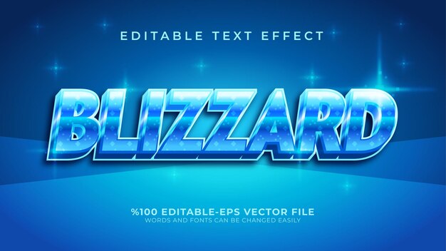 Vetor efeito de texto editável blizzard