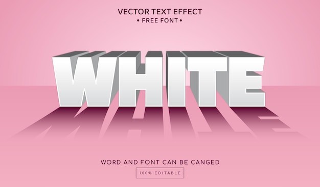 Vetor efeito de texto editável branco