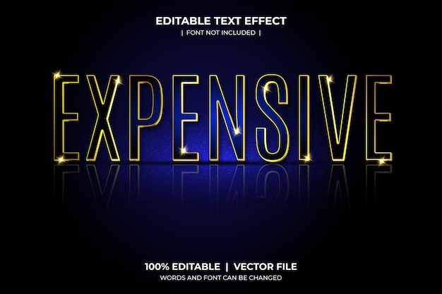 Vetor efeito de texto editável caro