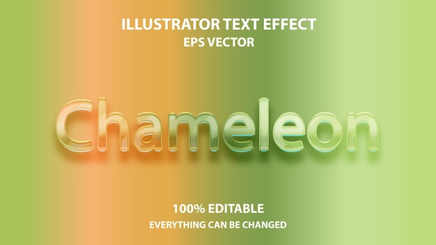 Vetor efeito de texto editável chameleon