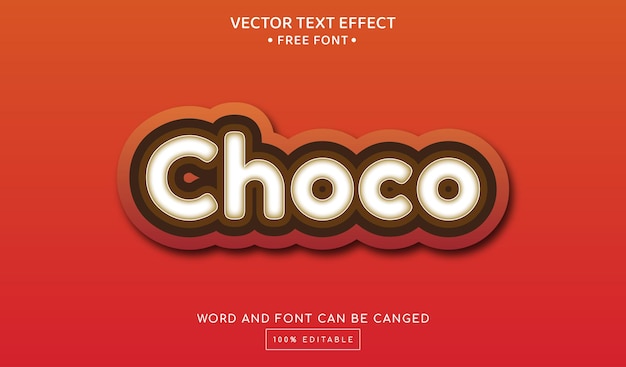 Efeito de texto editável choco