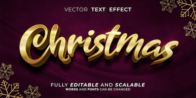 Efeito de texto editável conceito de estilo de efeito 3d de natal