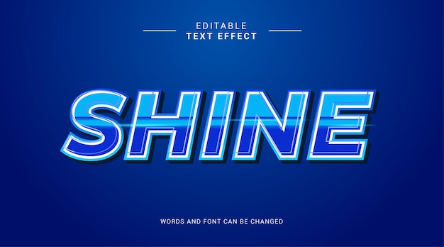 efeito de texto editável, cor azul brilhante