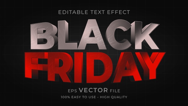 Efeito de texto editável da tipografia black friday