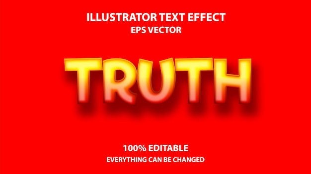 Efeito de texto editável da verdade