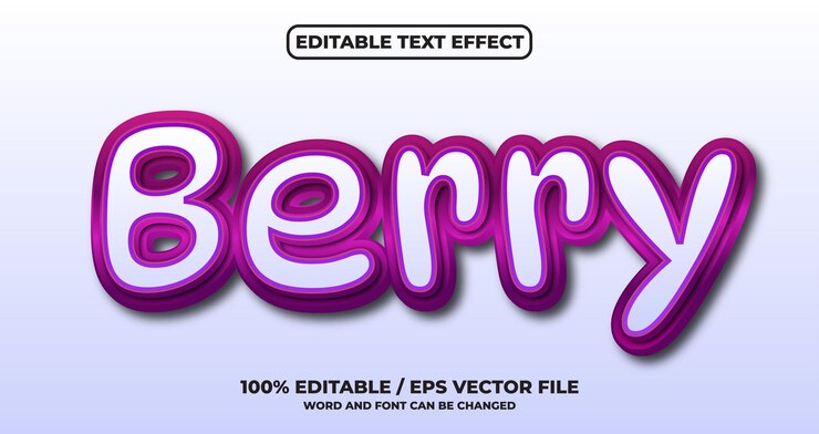 Efeito de texto editável de Berry