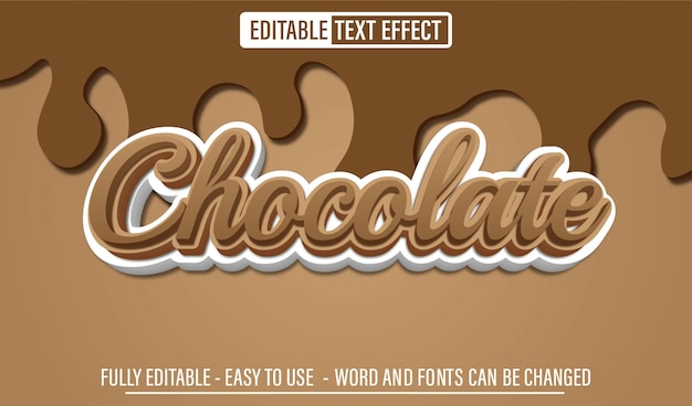 Efeito de texto editável de chocolate 3d