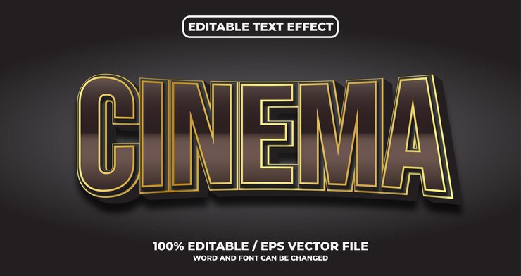 Efeito de texto editável de cinema