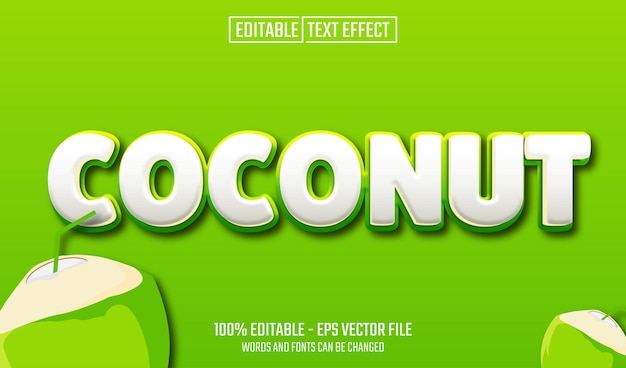 efeito de texto editável de coco