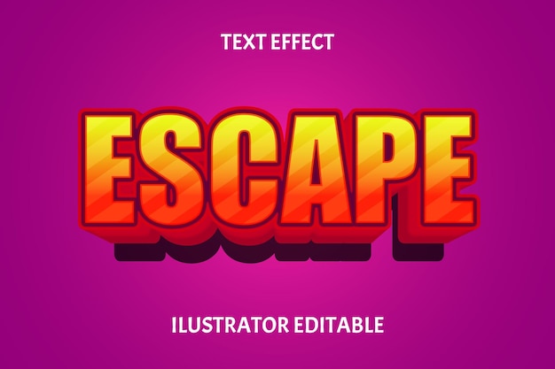 Efeito de texto editável de cor de escape laranja roxo