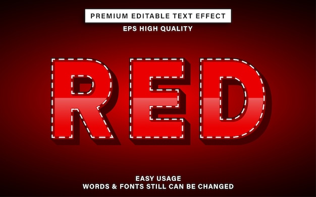 Efeito de texto editável de cor vermelha