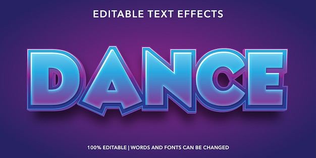 Efeito de texto editável de dança