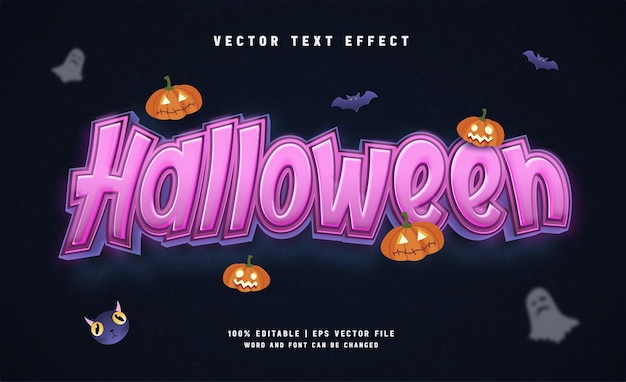 Vetor efeito de texto editável de desenho animado de halloween