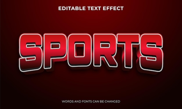 Efeito de texto editável de esporte