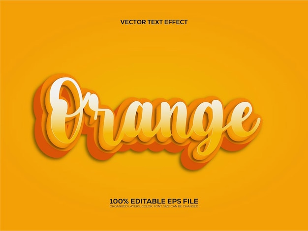 Efeito de texto editável de estilo 3D laranja