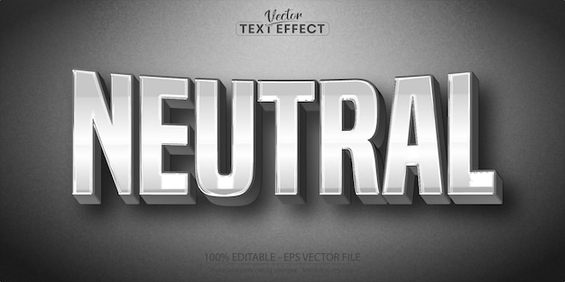 Efeito de texto editável de estilo de cor neutra